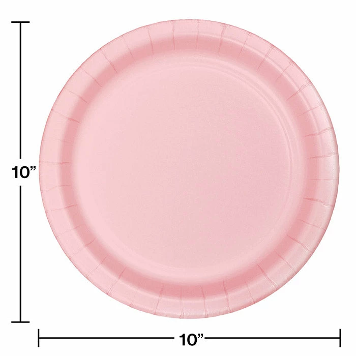 Creative Converting Solid Color Tableware Classic Pink Banquet Plates, 24 Ct