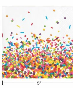 Creative Converting Kids Birthday Party Themes Confetti Sprinkles Beverage Napkins, 16 Ct