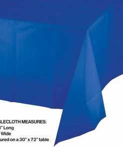 Creative Converting Solid Color Tableware Cobalt Tablecover Plastic 54" X 108"