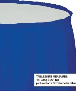 Creative Converting Cobalt Plastic Tableskirt, 14' X 29"