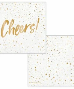 Creative Converting Adult Birthday Party Themes Cheers Gold Foil Beverage Napkins By Elise 24ct