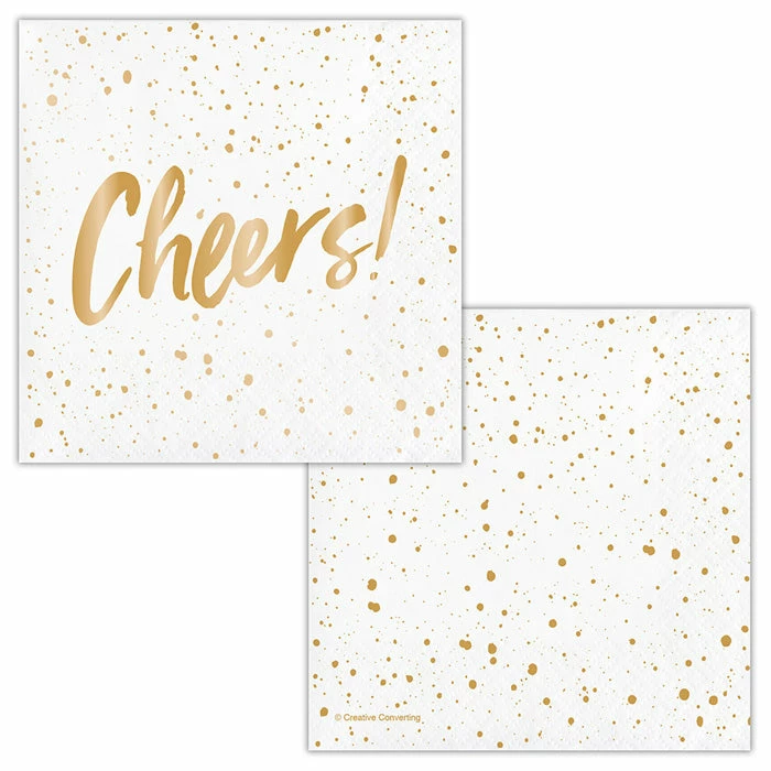 Creative Converting Adult Birthday Party Themes Cheers Gold Foil Beverage Napkins By Elise 24ct