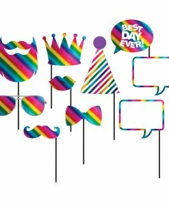 Creative Converting Rainbow Foil Photo Props, 10 Ct