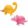 Creative Converting Girl Dino Party Centerpiece Hc Shaped 2ct