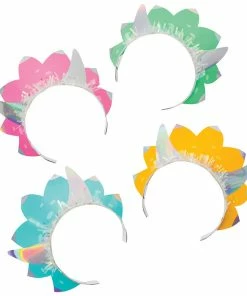 Creative Converting Girl Dino Party Tiaras, Iridescent 8ct