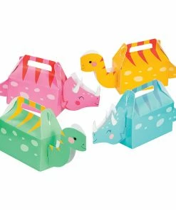 Creative Converting Girl Dino Party Treat Box 3D 4ct