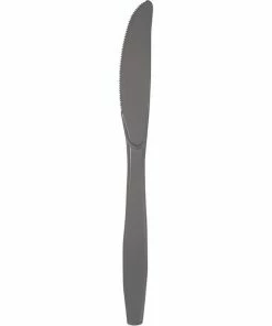 Creative Converting Glamour Gray Plastic Knives, 24 Ct Solid Color Tableware