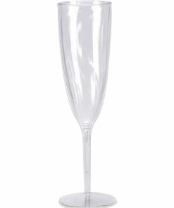 Creative Converting Solid Color Tableware 6 Oz. Clear Plastic 1-Piece Champagne Glasses 8ct