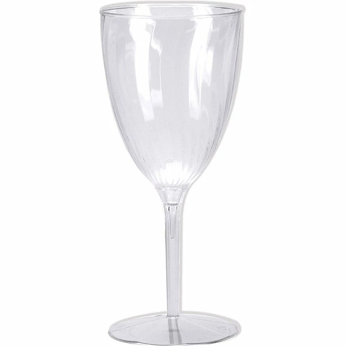 Creative Converting Solid Color Tableware 8 Oz. Clear Plastic 1-Piece Wine Glasses 8ct
