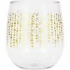Creative Converting Glittering Gold Dots Plastic Stemless Wine Glass By Elise
