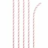 Creative Converting Solid Color Tableware Classic Pink Striped Paper Straws, 24 Ct