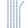 Creative Converting Solid Color Tableware Cobalt Blue Striped Paper Straws, 24 Ct