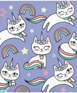 Creative Converting Sassy Caticorn Beverage Napkins 16ct