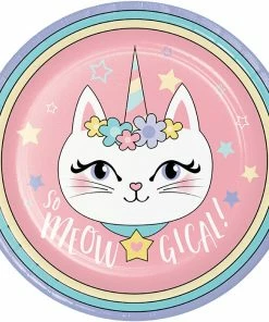 Creative Converting Sassy Caticorn Dinner Plate 8ct Kids Birthday Party Themes