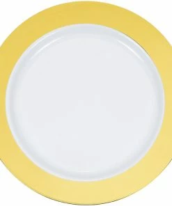 Creative Converting 7.5" Gold Rim Plastic Plate 10ct Anniversary Decorations