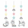 Creative Converting Kids Birthday Party Themes Sassy Caticorn Hanging Cutouts 3ct