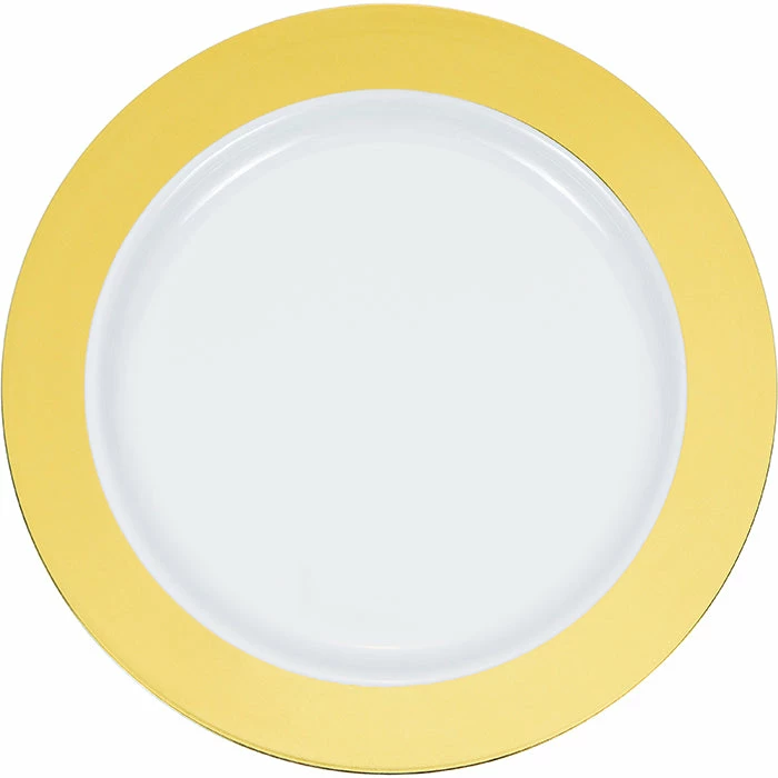 Creative Converting 9" Gold Rim Plastic Plate 10ct Anniversary Decorations