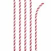 Creative Converting Solid Color Tableware Classic Red Striped Paper Straws, 24 Ct