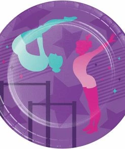 Creative Converting Gymnastics Party Dessert Plate 8ct Kids Birthday Party Themes