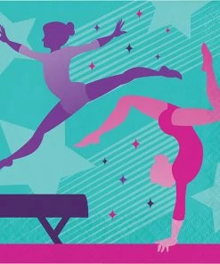 Creative Converting Kids Birthday Party Themes Gymnastics Party Luncheon Napkin 16ct