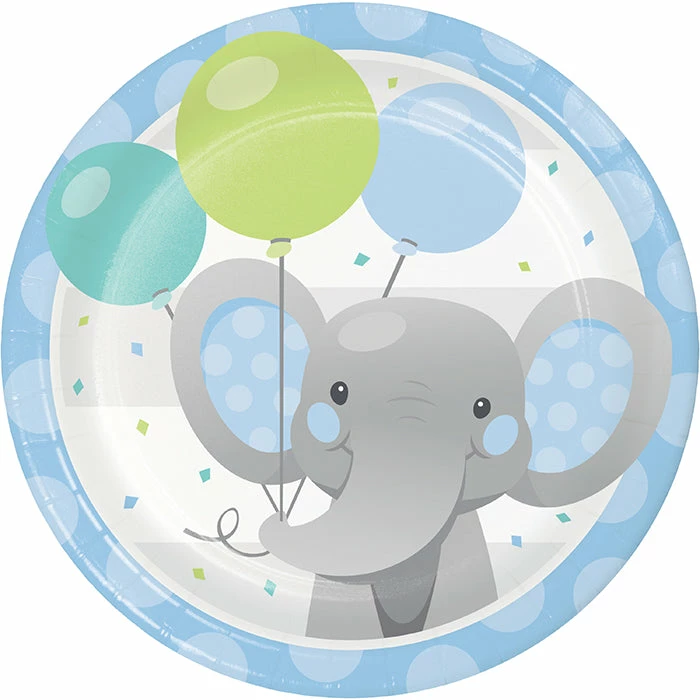 Creative Converting Kids Birthday Party Themes Enchanting Elephants Boy Dessert Plate 8ct