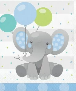Creative Converting Enchanting Elephants Boy Luncheon Napkin 16ct