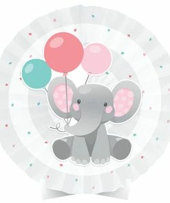 Creative Converting Enchanting Elephants Girl Centerpiece Paper Fan W/ Cutout