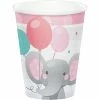Creative Converting Kids Birthday Party Themes Enchanting Elephants Girl Hot/Cold Cups 9Oz. 8ct