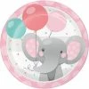 Creative Converting Enchanting Elephants Girl Dessert Plate 8ct