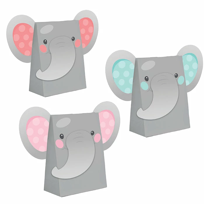 Creative Converting Kids Birthday Party Themes Enchanting Elephants Girl Paper Treat Bags With Attachments 8ct