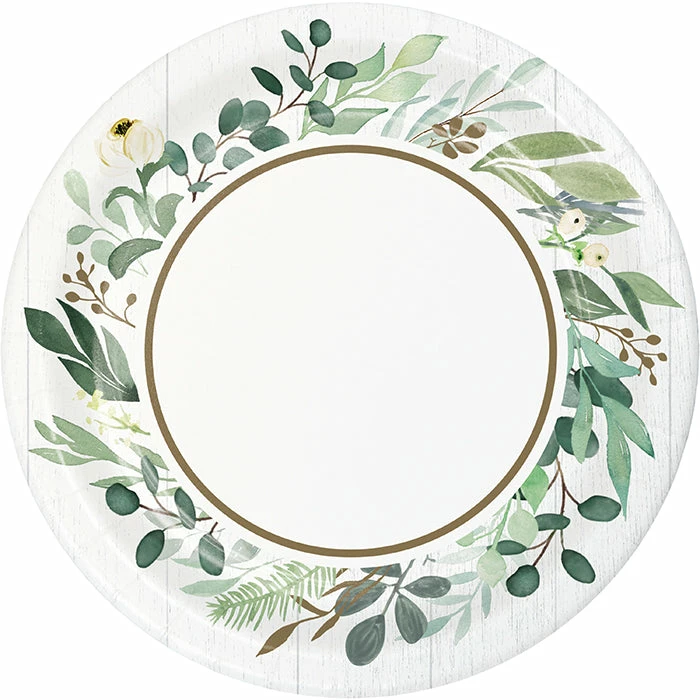 Creative Converting Eucalyptus Greens Dessert Plate 8ct
