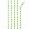 Creative Converting Fresh Lime Green Striped Paper Straws, 24 Ct