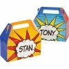 Creative Converting Superhero Party Treat Box W/ Dimensional Nametag 4ct Kids Birthday Party Themes
