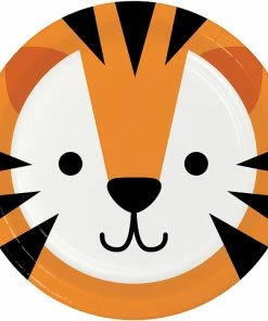 Creative Converting Animal Faces Dinner Plate, Tiger 8ct