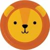 Creative Converting Animal Faces Dessert Plate, Lion 8ct Kids Birthday Party Themes