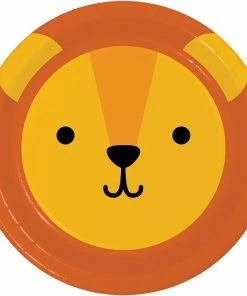 Creative Converting Animal Faces Dinner Plate, Lion 8ct Kids Birthday Party Themes