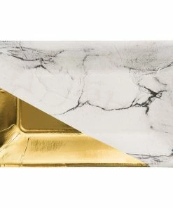 Creative Converting Themed Tableware Marble And Gold Foil Appetizer Plates, 8 Ct