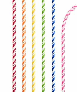 Creative Converting Assorted Color Paper Straws, 24 Ct
