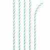 Creative Converting General Decorations Mint Green Striped Paper Straws, 24 Ct