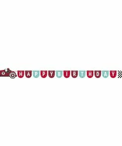 Creative Converting Vintage Race Car Shaped Banner With Ribbon