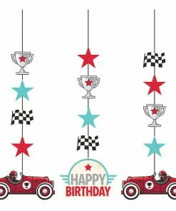 Creative Converting Vintage Race Car Hanging Cutouts 3ct Kids Birthday Party Themes
