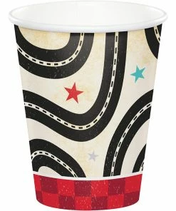Creative Converting Kids Birthday Party Themes Vintage Race Car Hot/Cold Cups 9Oz. 8ct