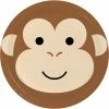 Creative Converting Animal Faces Dinner Plate, Monkey 8ct