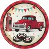 Creative Converting Vintage Red Truck Dessert Plate 8ct