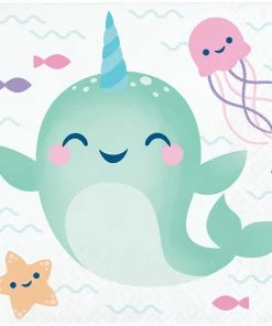Creative Converting Narwhal Party Beverage Napkins 16ct