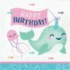 Creative Converting Kids Birthday Party Themes Narwhal Party Luncheon Napkin, Happy Birthday 16ct