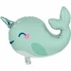 Creative Converting Kids Birthday Party Themes Narwhal Party Metallic Balloon 27.5"X19"
