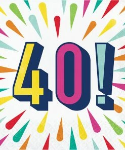 Creative Converting Kids Birthday Party Themes Birthday Burst Luncheon Napkin, 40 16ct