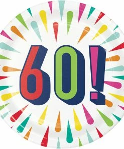 Creative Converting Kids Birthday Party Themes Birthday Burst Dessert Plate, 60 8ct