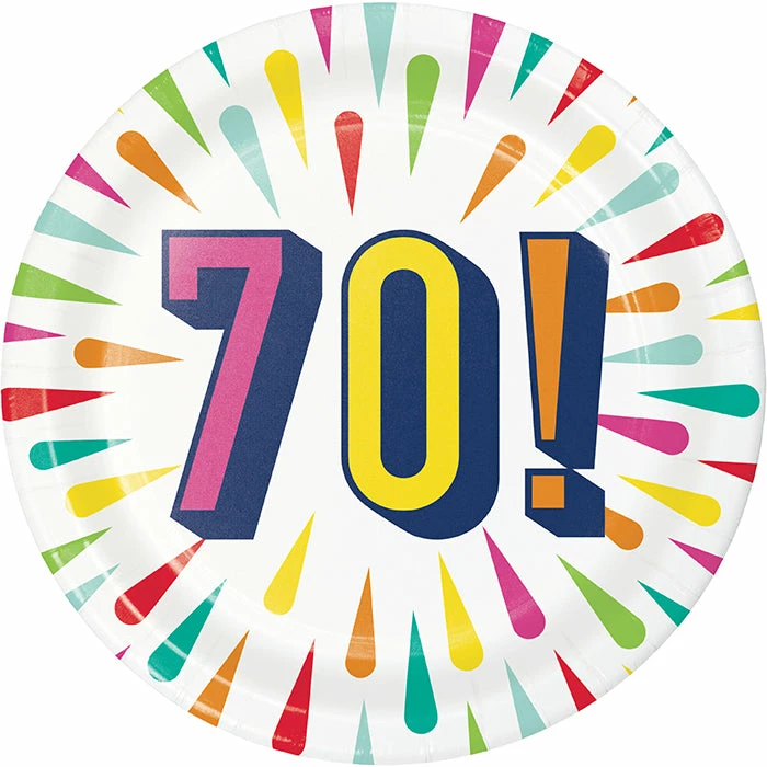 Creative Converting Kids Birthday Party Themes Birthday Burst Dessert Plate, 70 8ct